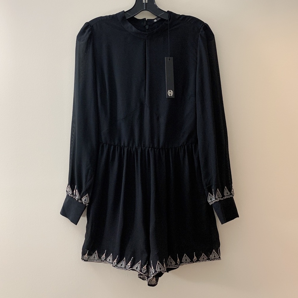 House of Harlow 1960 Black Hendrix Romper Size M